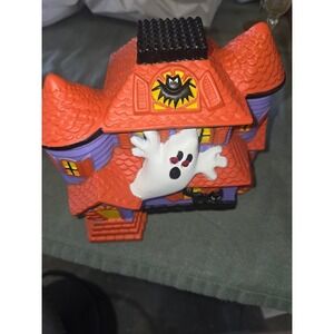 Vintage Halloween Haunted House Ghost Bat Motion Sensor Sound Light Decor